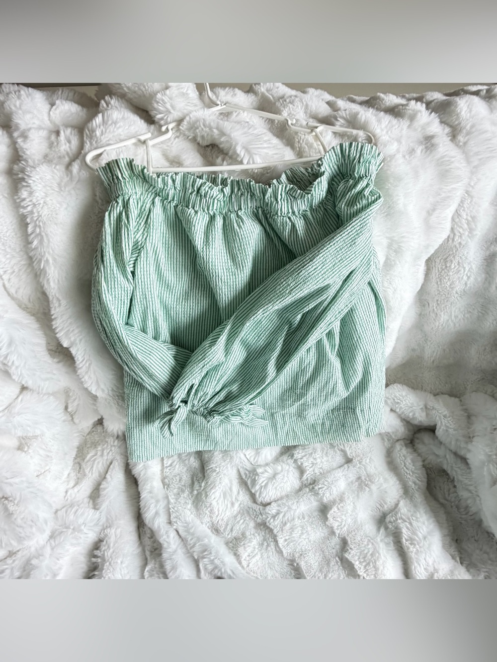 Lilly Pulitzer Green and White Striped Blouse